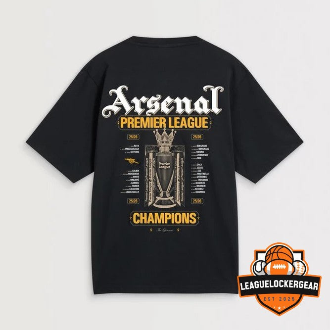 Arsenal Football Club Champions 25/26 Premier League T-Shirt - LeagueLockerGear