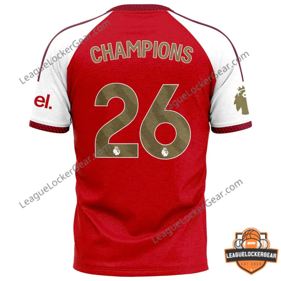 Arsenal Football Club Premier League Champions 2025-26 Jersey - LeagueLockerGear