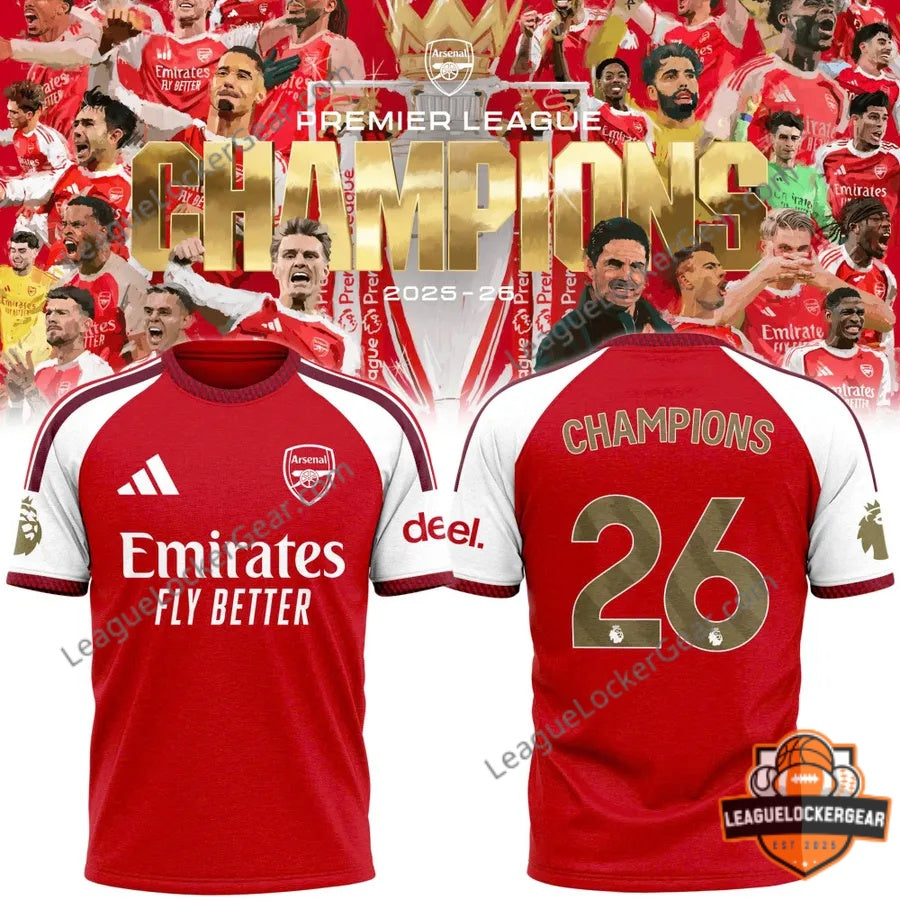 Arsenal Football Club Premier League Champions 2025-26 Jersey - LeagueLockerGear