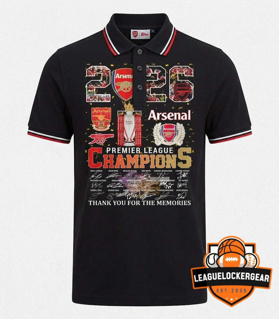 Arsenal Football Club Premier League Champions 2026 T-Shirt - LeagueLockerGear