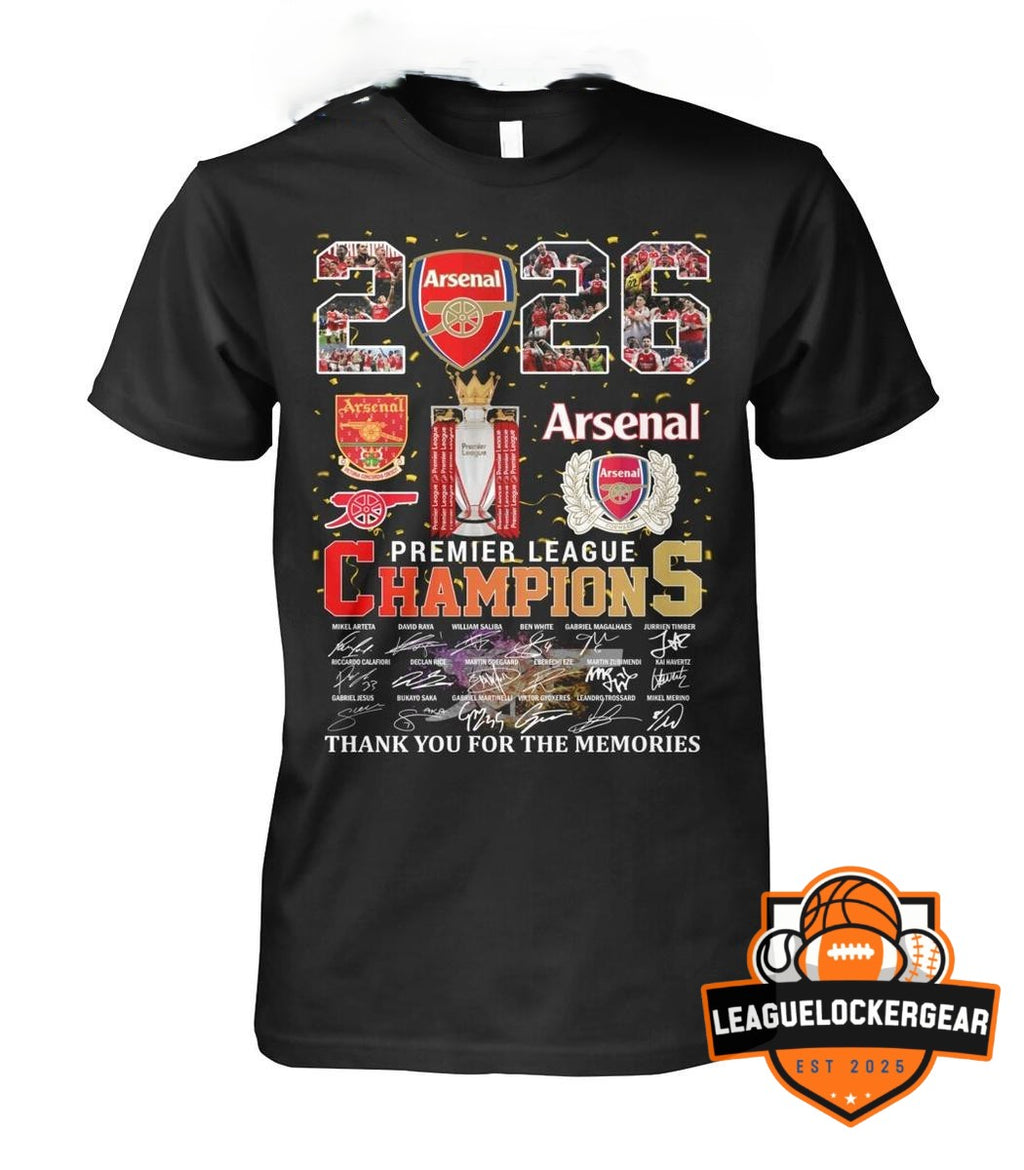 Arsenal Football Club Premier League Champions 2026 T-Shirt - LeagueLockerGear