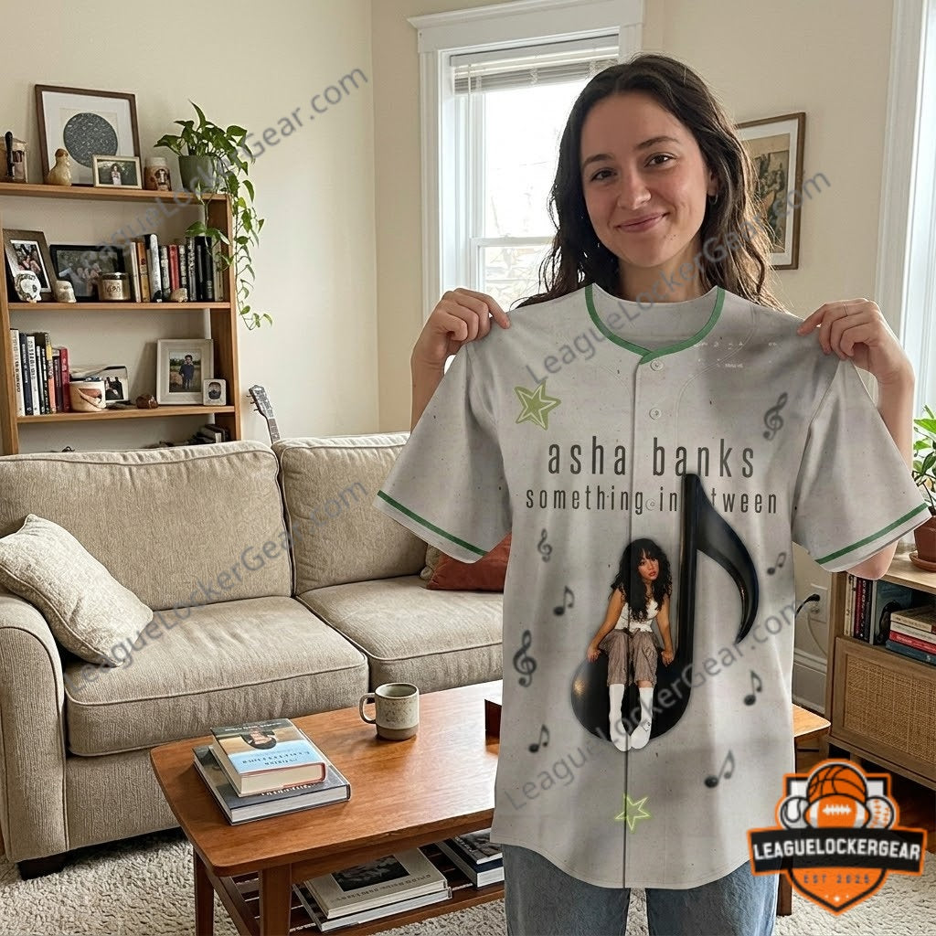 Asha Banks something inbetween Baseball Jersey - LeagueLockerGear