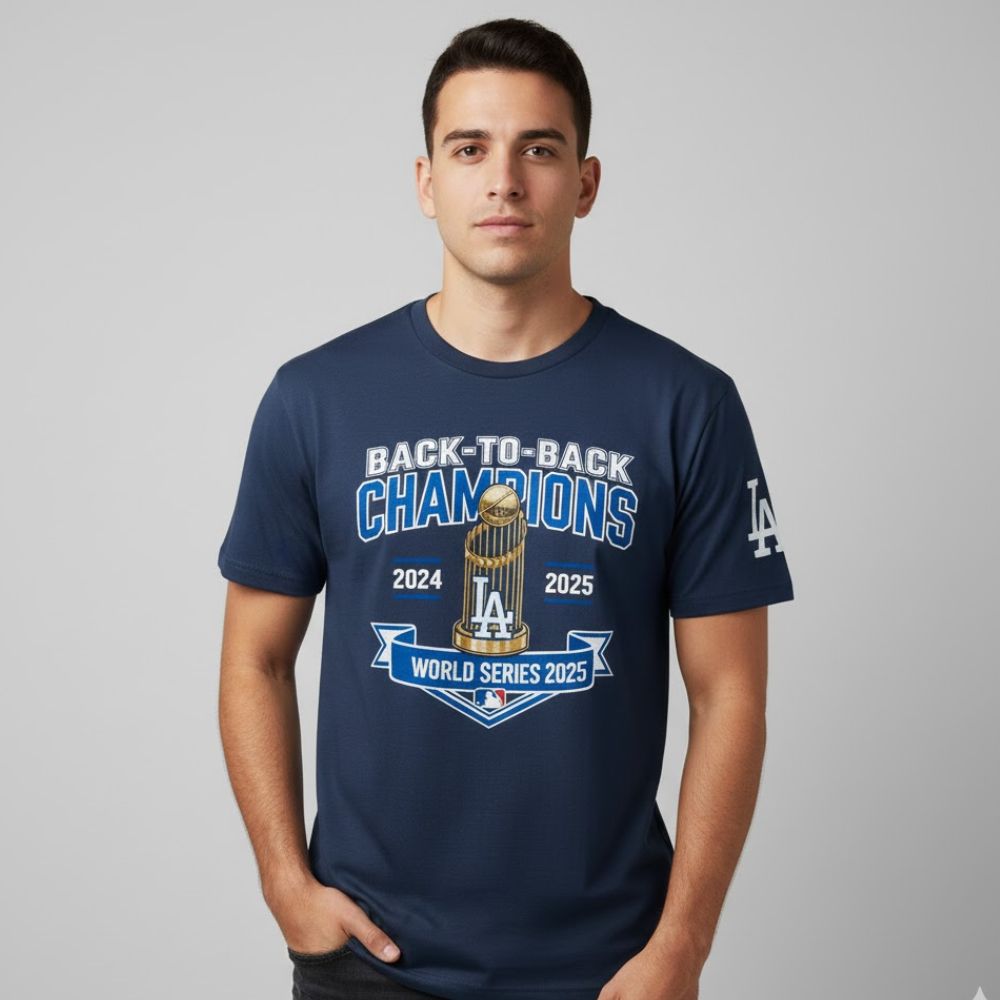 Los Angeles Dodgers 2025 Back-to-Back World Series Champions Apparel – T-Shirt, Hoodie & Sweatshirt Collection - LeagueLockerGear