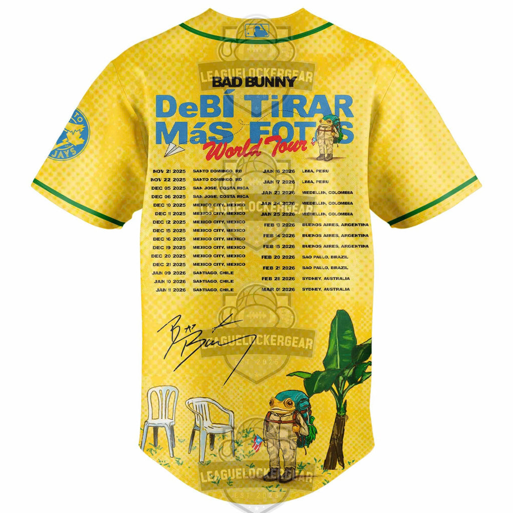 Bad Bunny Toronto Blue Jays DeBí TiRaR MáS FoToS World Tour Baseball Jersey - LeagueLockerGear