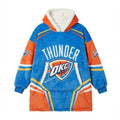 OKC Thunder NBA Sherpa Hoodie Blanket – “Thunder Up” Electrifying Soft Oversized Hoodie - LeagueLockerGear