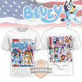 Bluey Red White Bluey 250th Anniversary T-Shirt - LeagueLockerGear