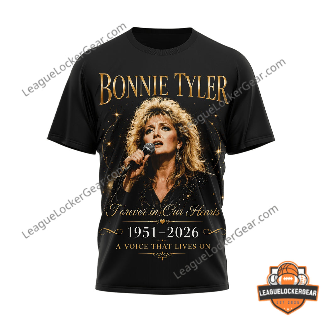 Bonnie Tyler Rest In Peace 1951-2026 Memorial Tribute T-Shirt - LeagueLockerGear