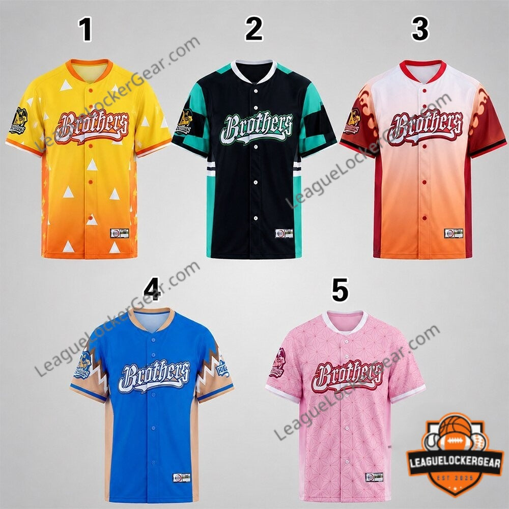 CTBC Brothers x Demon Slayer Anime Baseball Jerseys - LeagueLockerGear