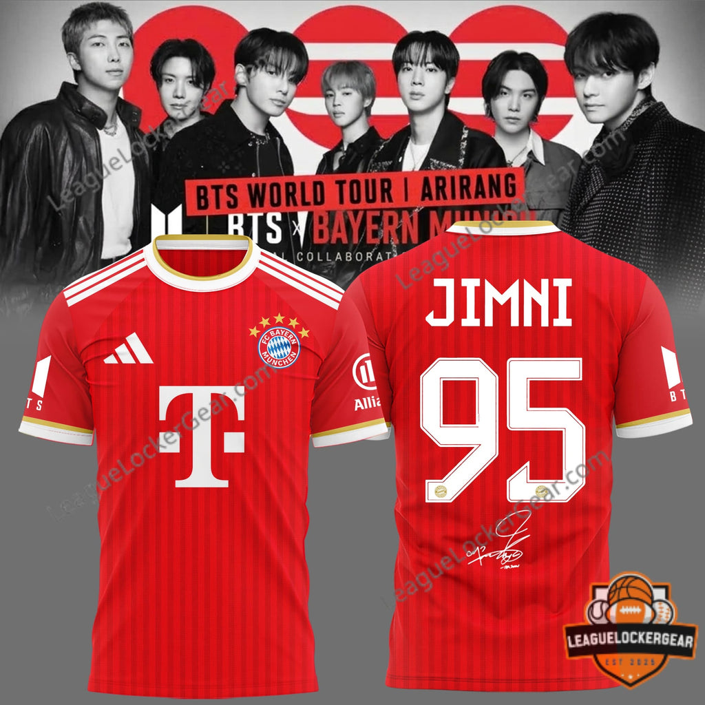 BTS World Tour Arirang Bayern Munich JIMNI Football Jersey - LeagueLockerGear