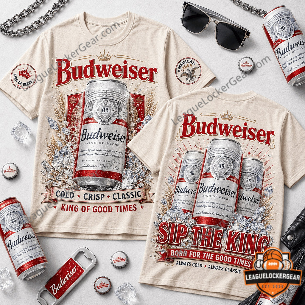 Budweiser King of Beers 3D T-Shirt - LeagueLockerGear