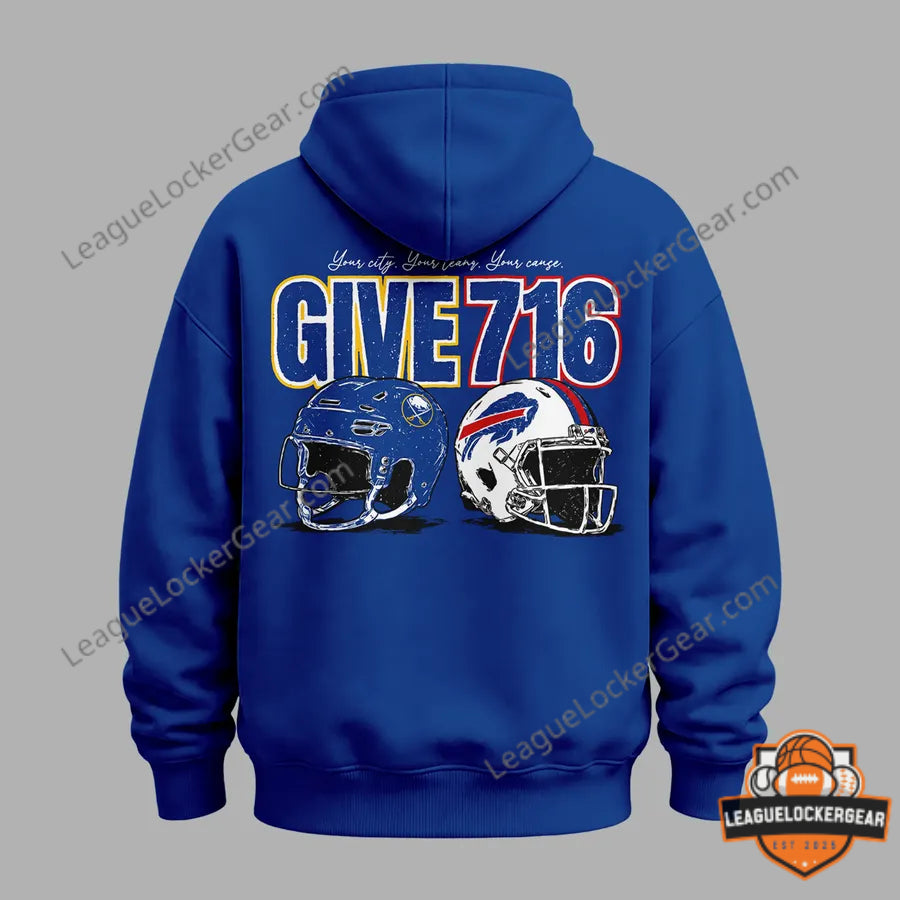 Buffalo Bills and Buffalo Sabres "Your City Your Teams Your Cause" Hoodie - LeagueLockerGear