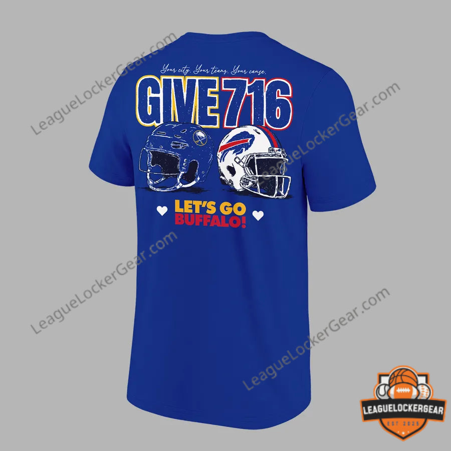 Buffalo Bills and Buffalo Sabres "Your City Your Teams Your Cause" T-Shirt - LeagueLockerGear