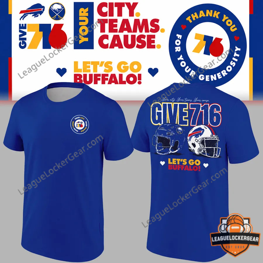 Buffalo Bills and Buffalo Sabres "Your City Your Teams Your Cause" T-Shirt - LeagueLockerGear