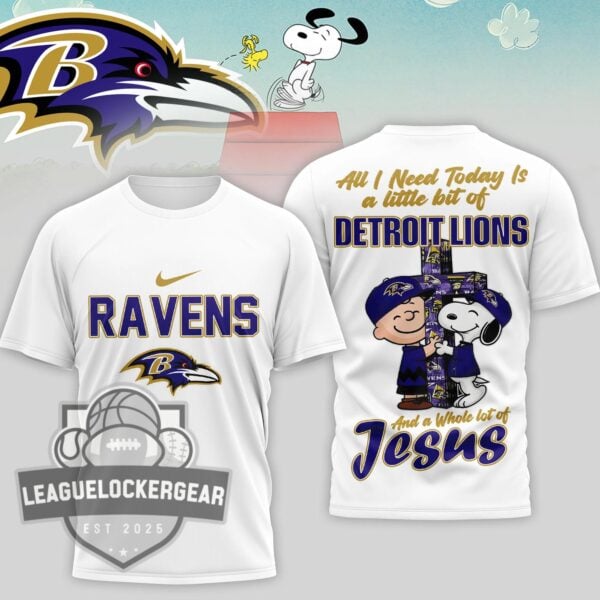 Baltimore Ravens Peanuts Charlie Brown Snoopy T-Shirt - LeagueLockerGear