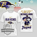 Baltimore Ravens Peanuts Charlie Brown Snoopy T-Shirt - LeagueLockerGear