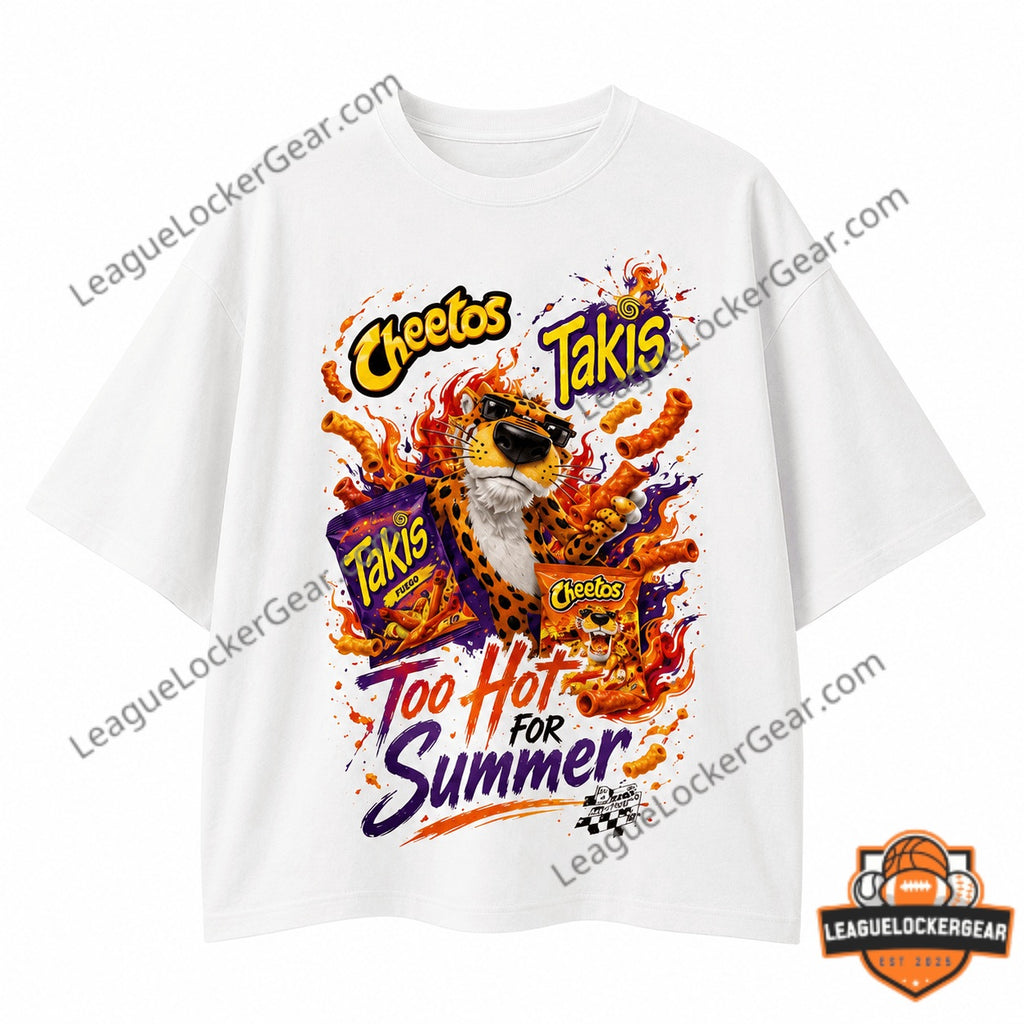 Cheetos Takis Too Hot For Summer Pool Party Cheetah T-Shirt - LeagueLockerGear