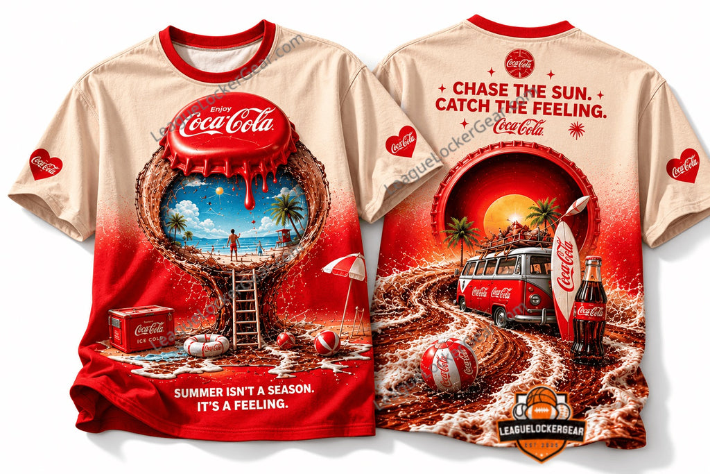 Coca-Cola Summer Beach Vacation 3D T-Shirt - LeagueLockerGear