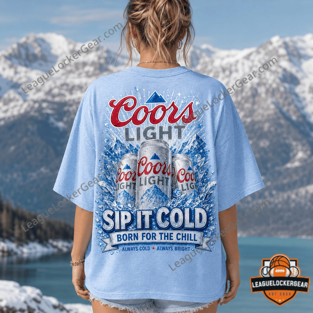 Coors Light Cold Crisp Refreshing Mountain Chill T-Shirt - LeagueLockerGear