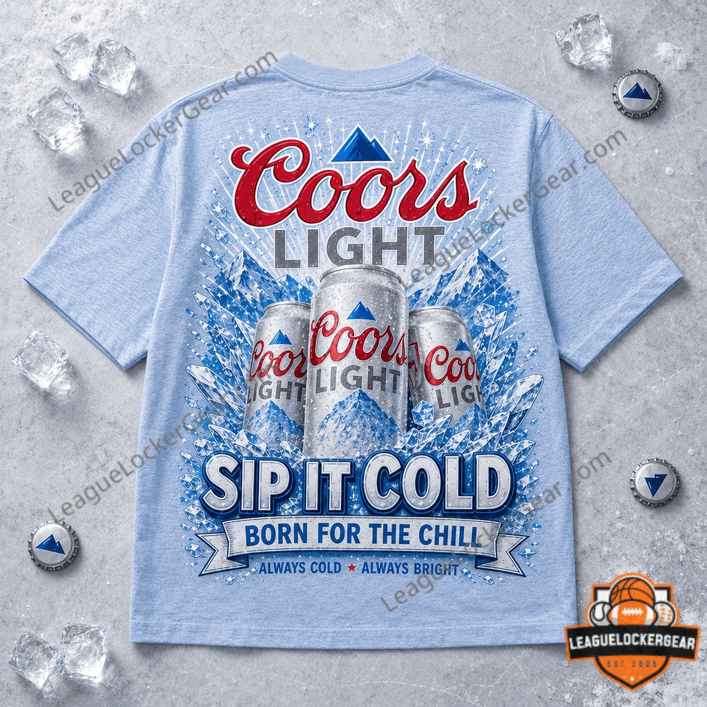 Coors Light Cold Crisp Refreshing Mountain Chill T-Shirt - LeagueLockerGear