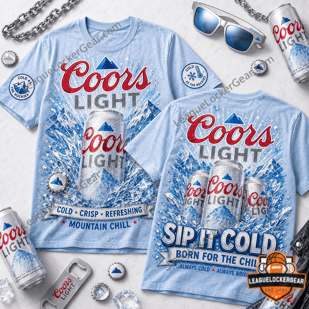 Coors Light Cold Crisp Refreshing Mountain Chill T-Shirt - LeagueLockerGear