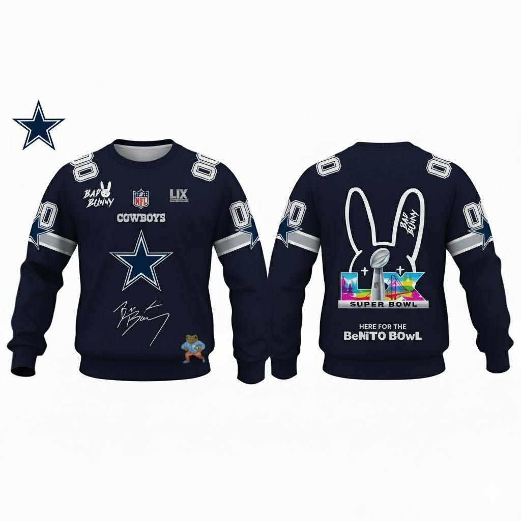 Dallas Cowboys x Bad Bunny Super Bowl LIX Hoodie – 2025 Limited Edition NFL Streetwear - LeagueLockerGear