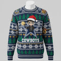 Dallas Cowboys x Harry Potter Ugly Christmas Sweater – Navy & Green "Wizarding Football" Knit - LeagueLockerGear