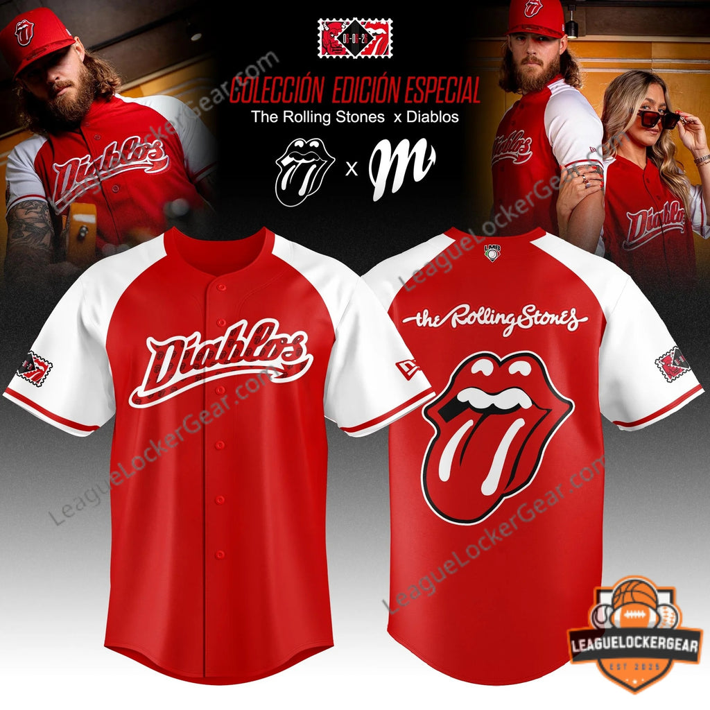 Diablos x The Rolling Stones Baseball Jersey - LeagueLockerGear
