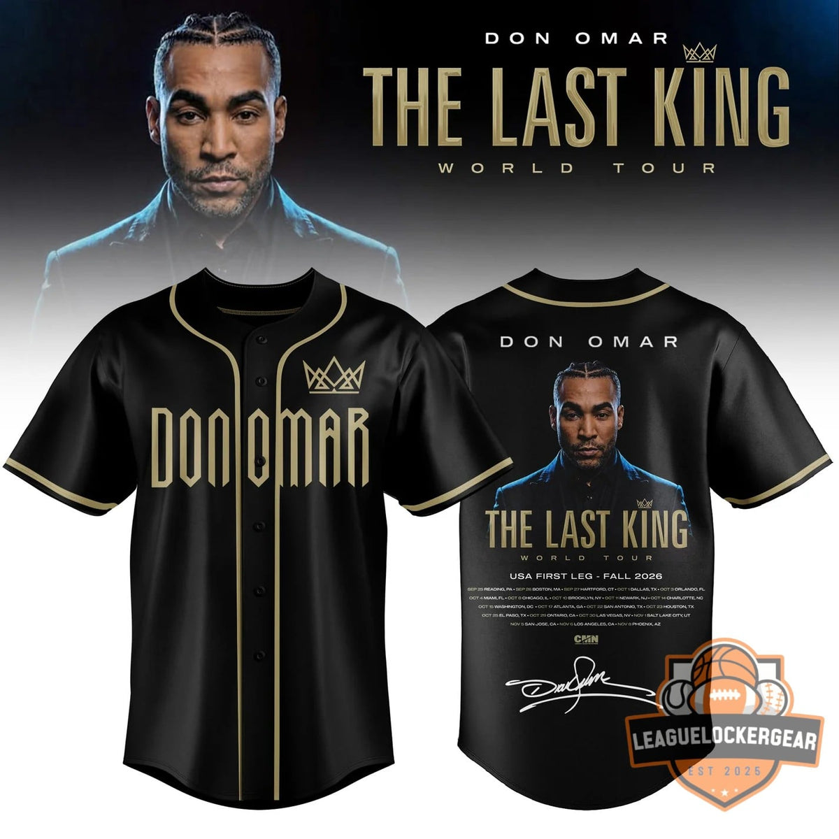 Don Omar The Last King World Tour Fall 2026 Baseball Jersey - LeagueLockerGear