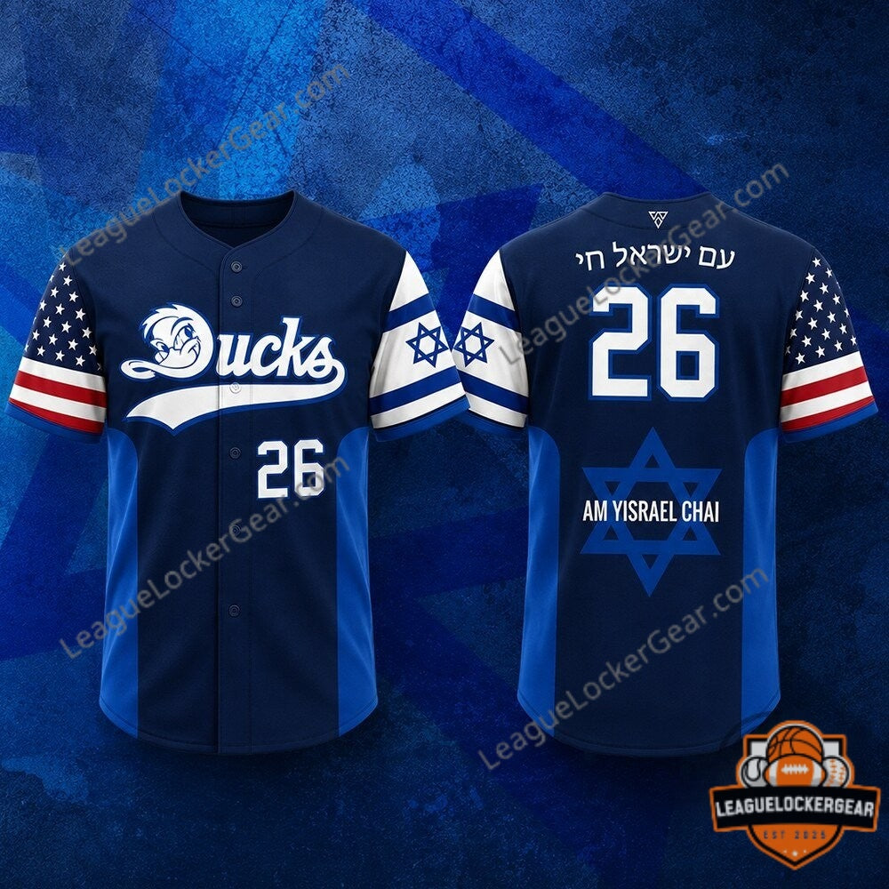 Long Island Ducks Jewish Heritage Night Baseball Jersey - LeagueLockerGear