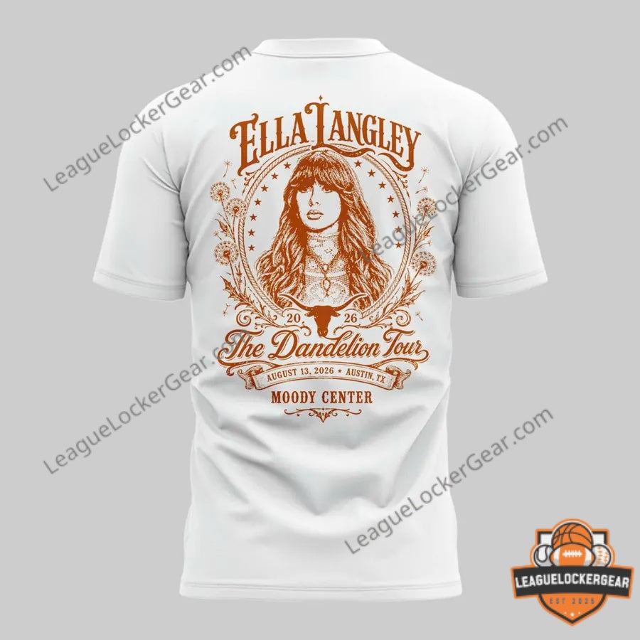 Ella Langley Texas Longhorns Ella's Fellas The Dandelion Tour 2026 T-Shirt