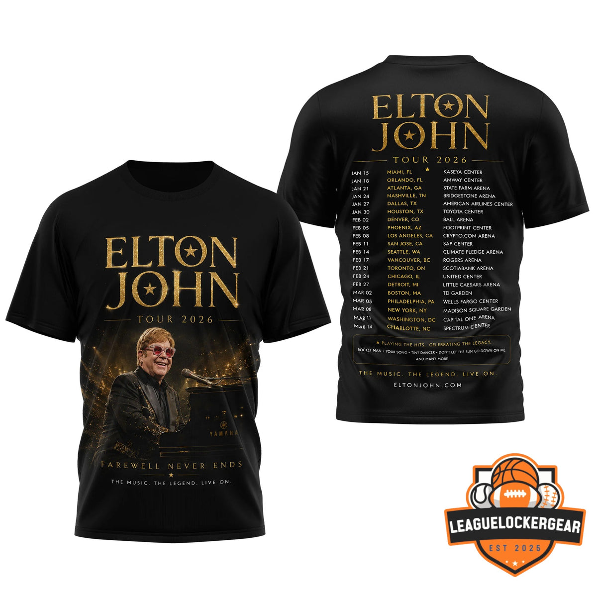 Elton John Tour 2026 T-Shirt - LeagueLockerGear