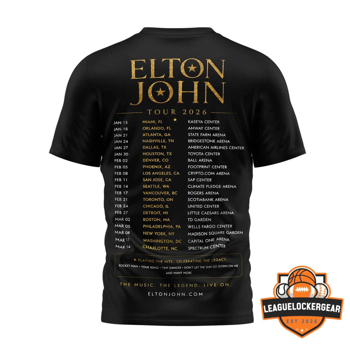 Elton John Tour 2026 T-Shirt - LeagueLockerGear