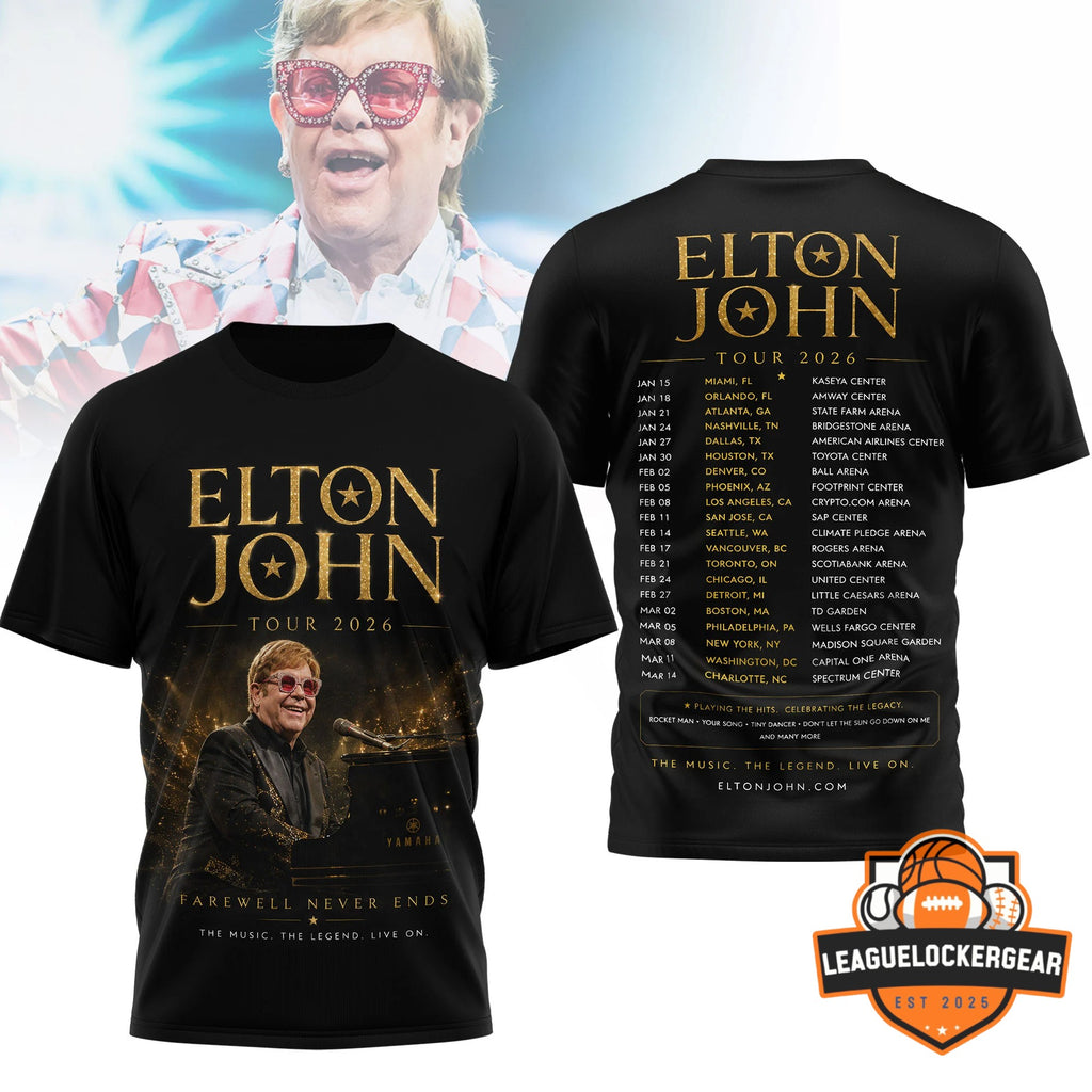 Elton John Tour 2026 T-Shirt - LeagueLockerGear
