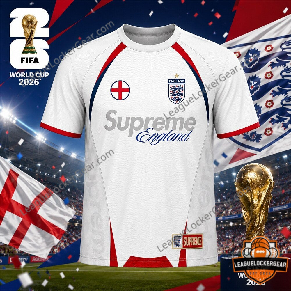 Supreme England National Football Team FIFA World Cup 2026 Jersey - LeagueLockerGear