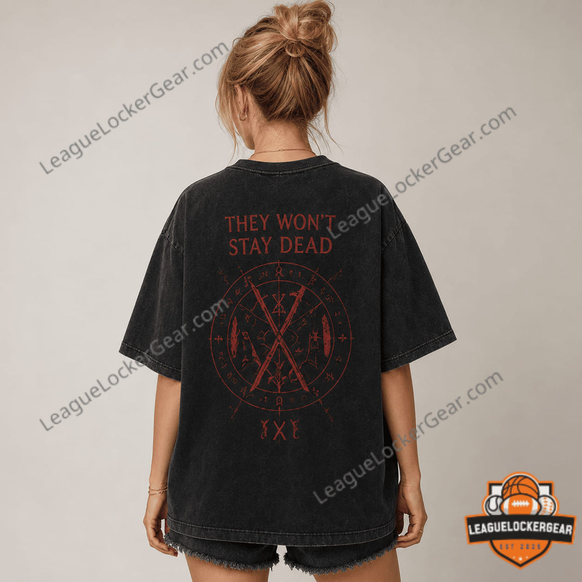 Evil Dead Kandarian Demon Hunter They Won't Stay Dead T-Shirt - LeagueLockerGear
