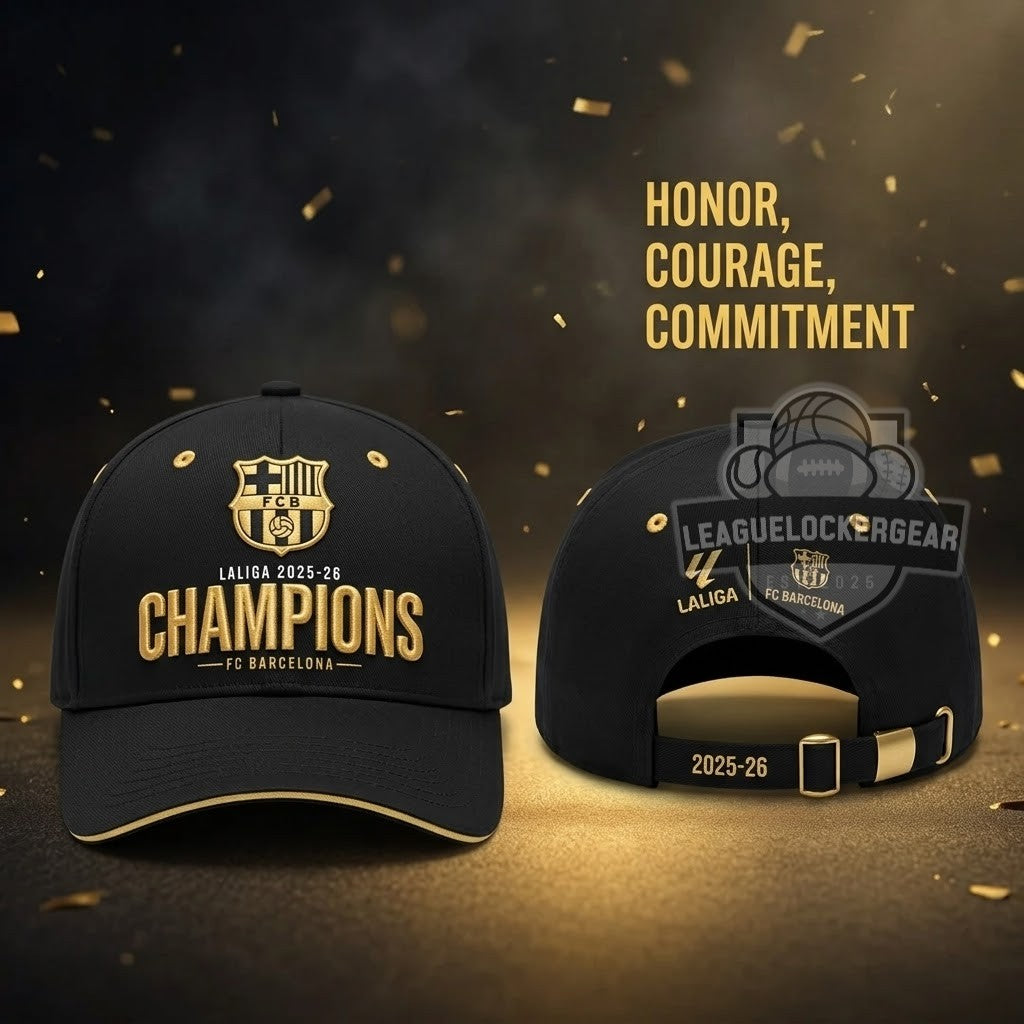 FC Barcelona LALIGA 2025-26 CHAMPIONS T-Shirt - LeagueLockerGear