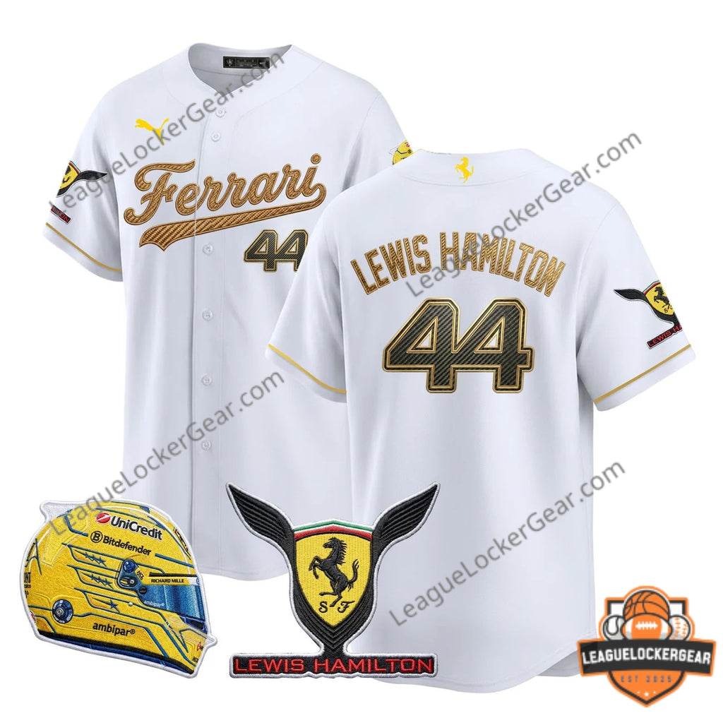Ferrari Lewis Hamilton 44 Baseball Jersey - LeagueLockerGear