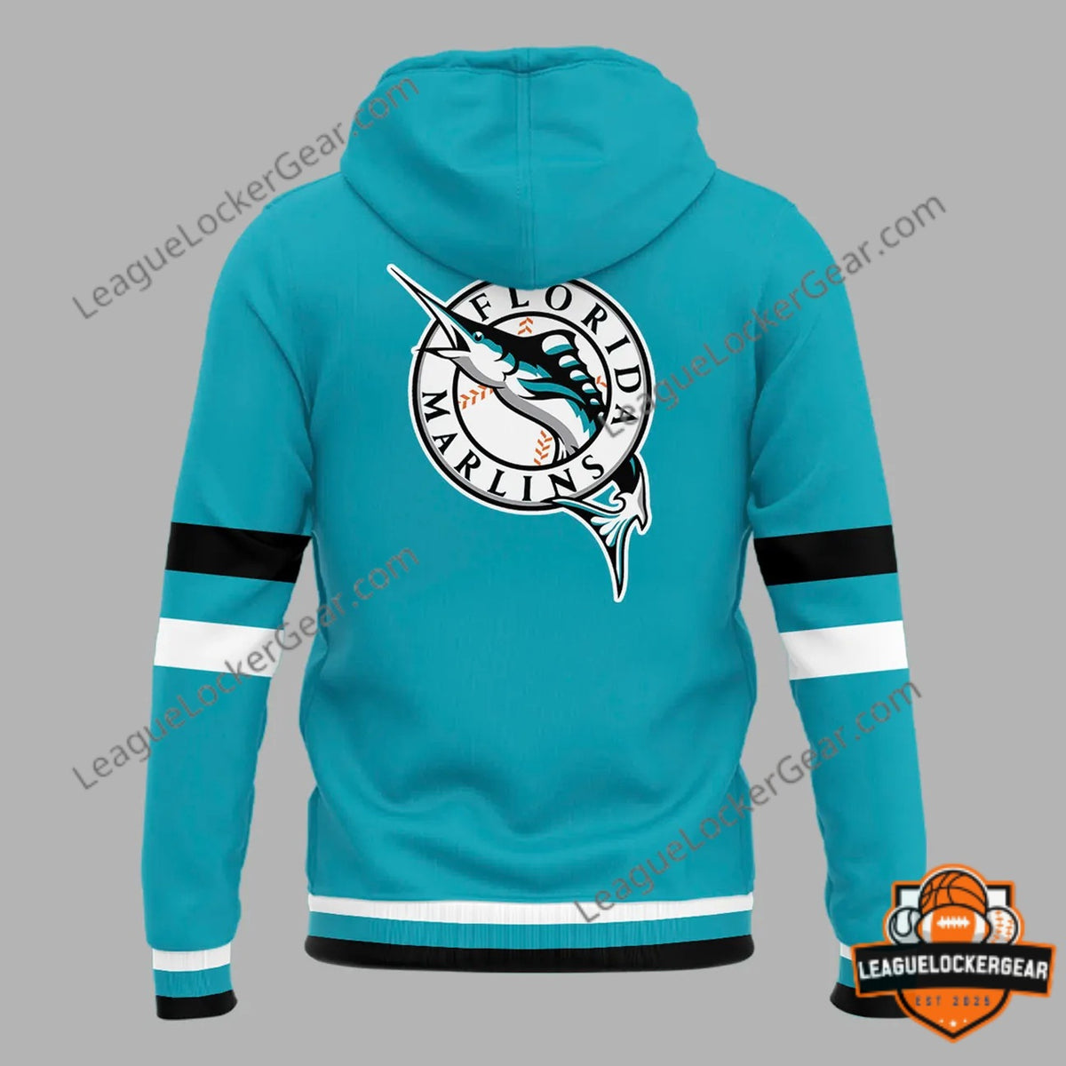 Miami Marlins Teal Throwback Uniform T-Shirt - LeagueLockerGear