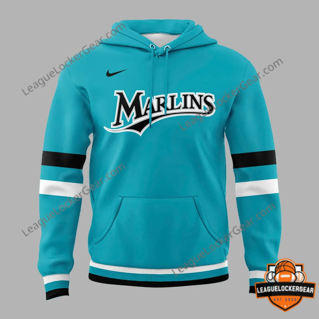 Miami Marlins Teal Throwback Uniform T-Shirt - LeagueLockerGear