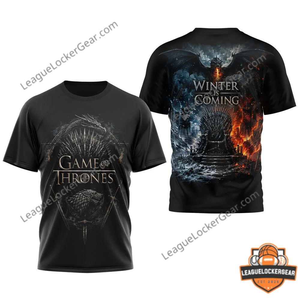 Game of Thrones Winter Is Coming 2026 3D T-Shirt - LeagueLockerGear