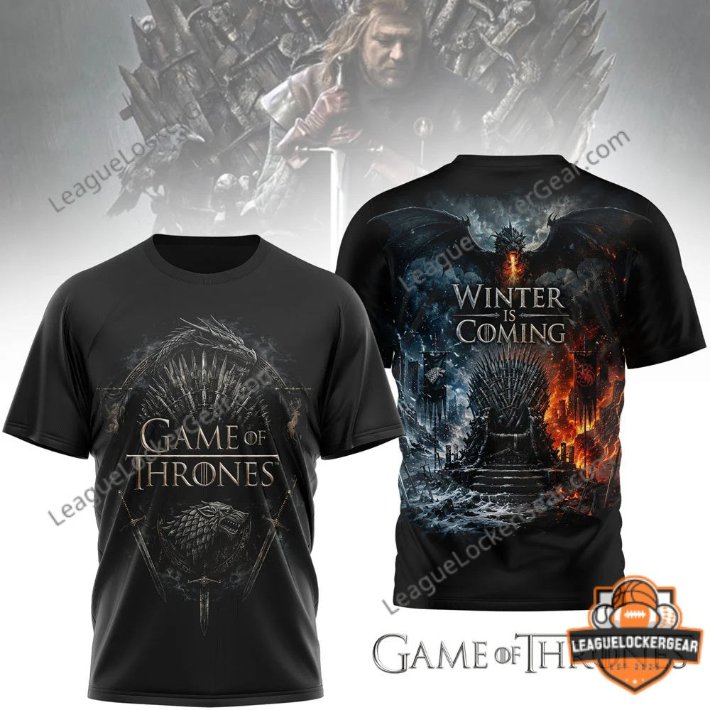Game of Thrones Winter Is Coming 2026 3D T-Shirt - LeagueLockerGear