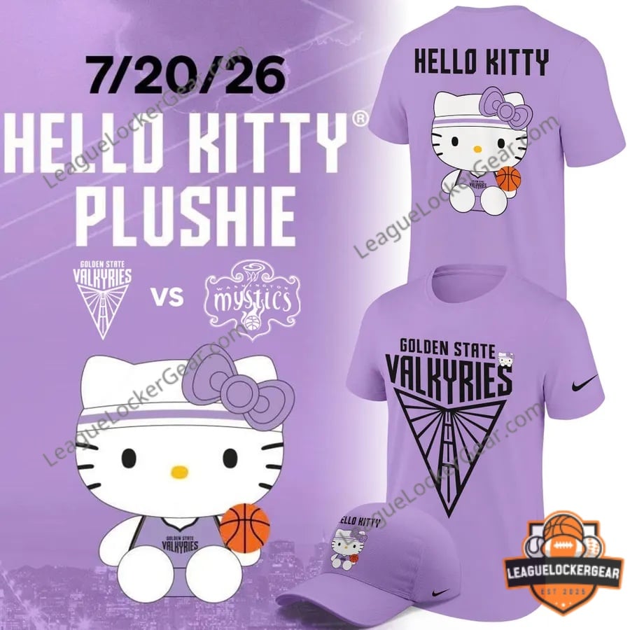 Golden State Valkyries Hello Kitty July 20 2026 T-Shirt - LeagueLockerGear