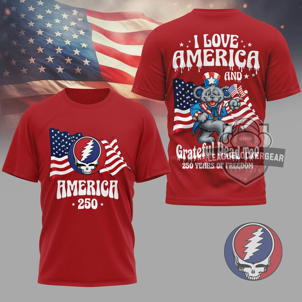 Grateful Dead America 250 Years of Freedom Patriotic T-Shirt - LeagueLockerGear