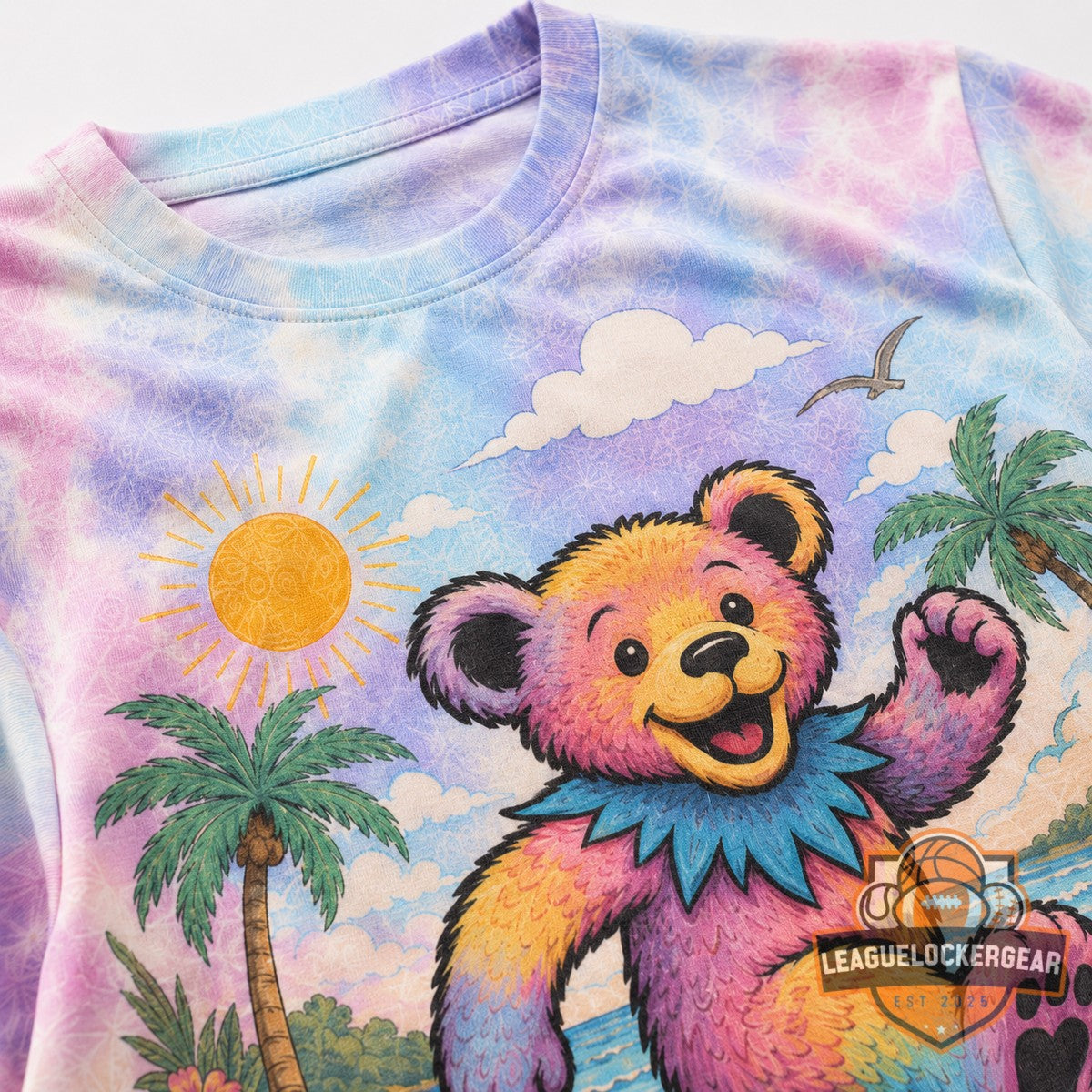 Grateful Dead Days Pastel Beach Road Trip T-Shirt - LeagueLockerGear