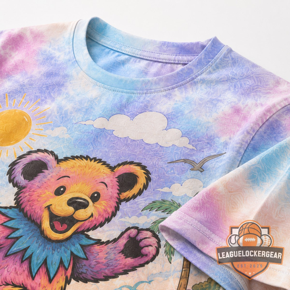 Grateful Dead Days Pastel Beach Road Trip T-Shirt - LeagueLockerGear