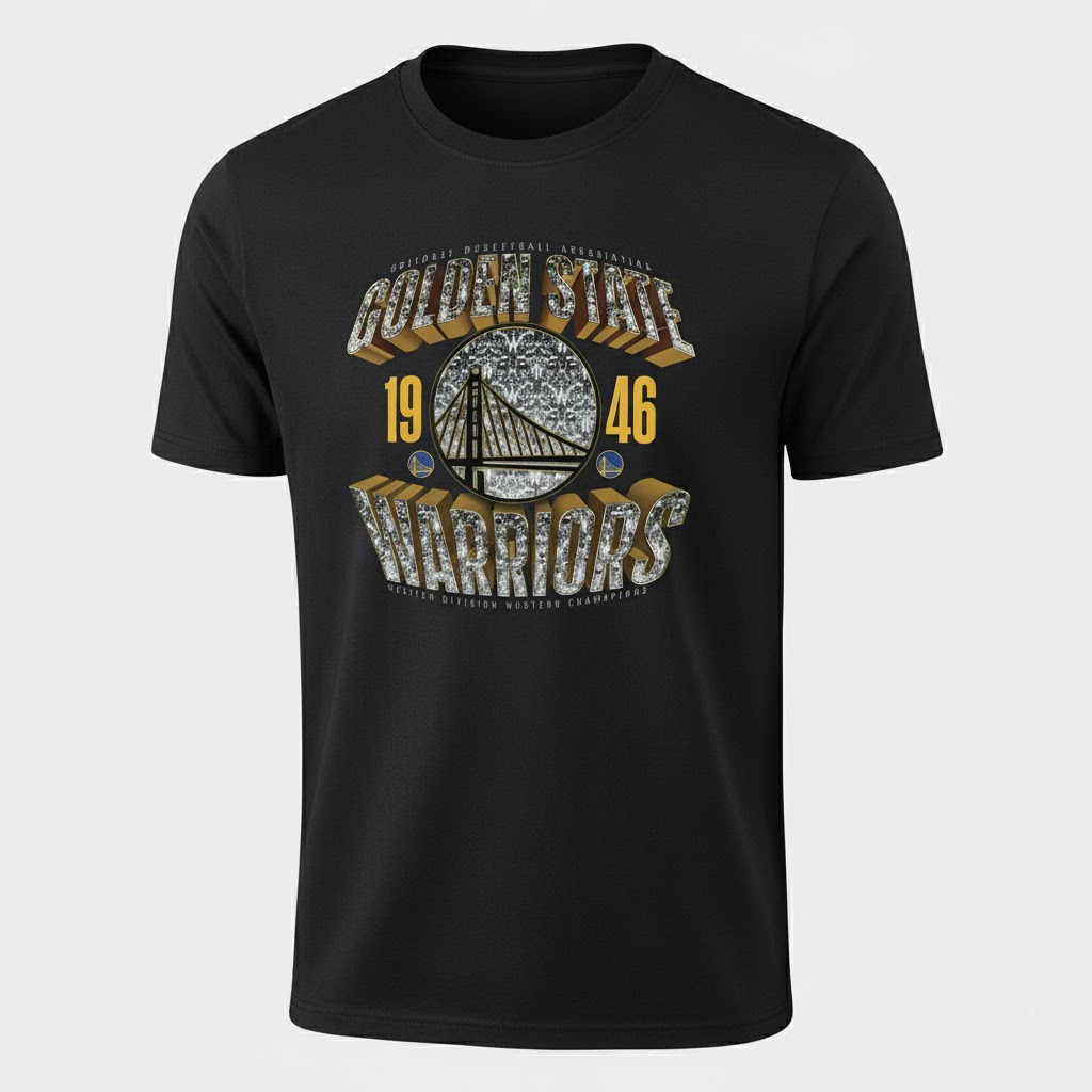 Golden State Warriors 1946 Heritage Black T-Shirt | Classic NBA Fan Tee - LeagueLockerGear