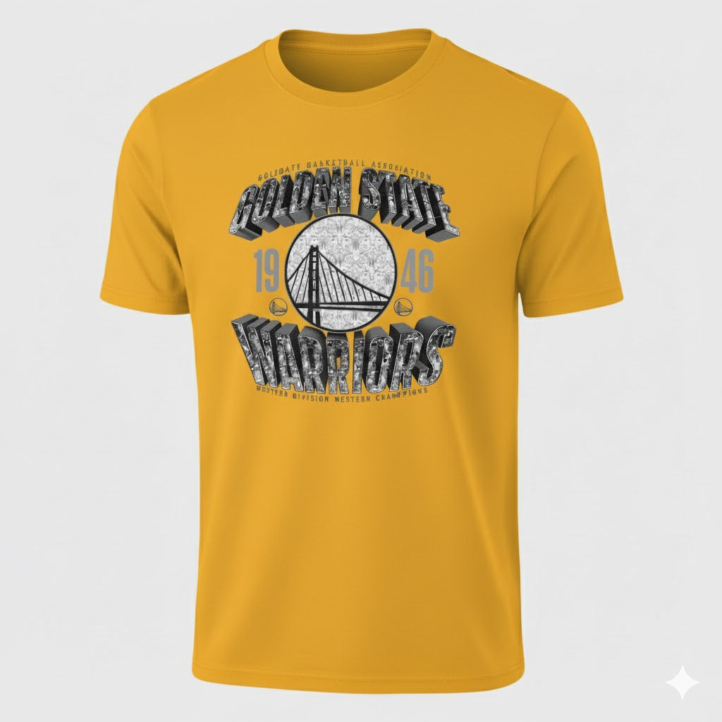 Golden State Warriors 1946 Heritage Black T-Shirt | Classic NBA Fan Tee - LeagueLockerGear