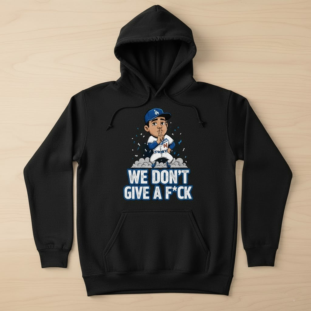 Kike Hernandez Los Angeles Dodgers ‘We Don’t Give A F*ck’ Funny Cartoon Baseball Shirt - LeagueLockerGear