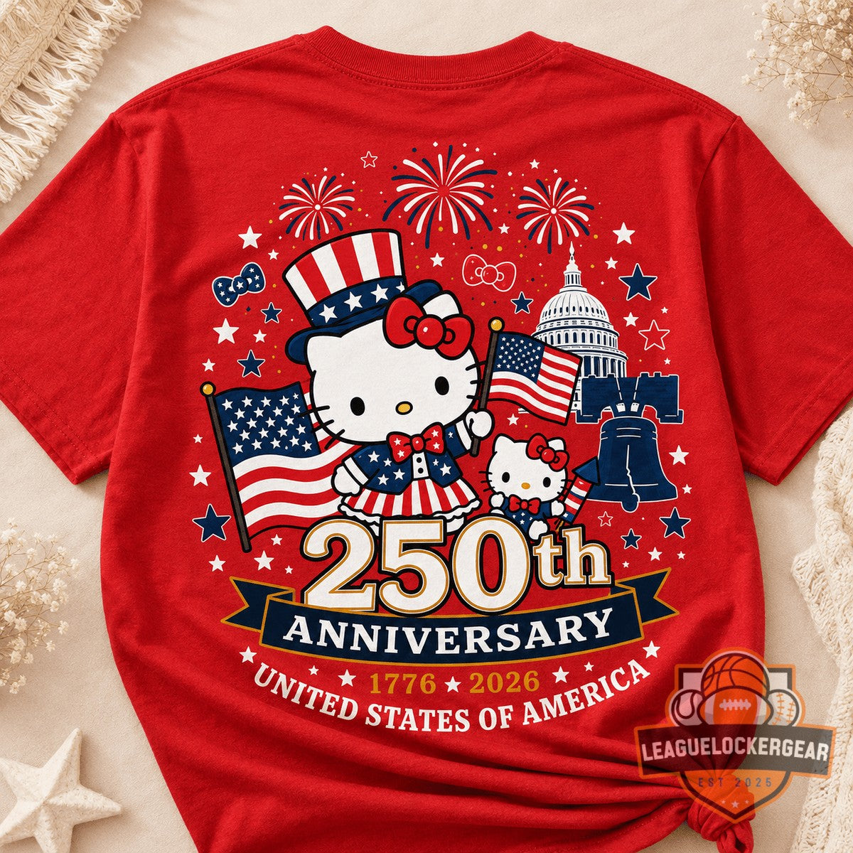 Hello Kitty 250th Anniversary United States of America T-Shirt - LeagueLockerGear