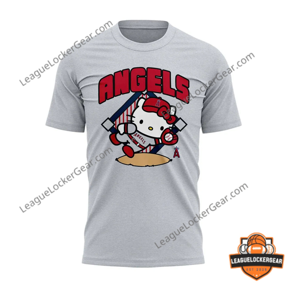 Hello Kitty Los Angeles Angels Baseball T-Shirt - LeagueLockerGear